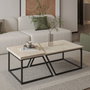 Hanah Home Juego de Mesas de Café Verona P0024623 - Travertino